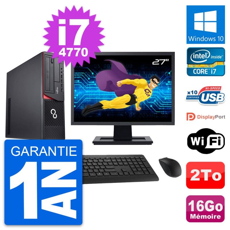 Fujitsu E920 DT 27-inch PC - Intel i7, 16GB RAM, 2TB Storage, Windows 10