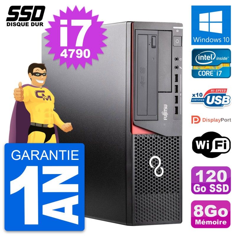 Fujitsu Esprimo E920 DT Desktop Computer - Intel Core i7-4790, 8GB RAM, 120GB SSD, Windows 10, WiFi