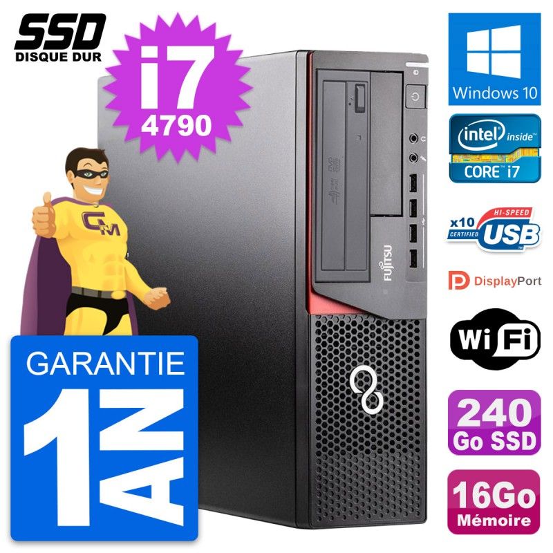 Fujitsu Esprimo E920 DT - Intel Core i7-4790, 16GB RAM, 240GB SSD, Windows 10, Wifi