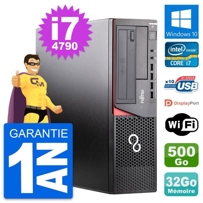 Fujitsu Esprimo E920 DT Desktop Computer - Intel i7-4790, 32GB RAM, 500GB HDD, Windows 10, WiFi