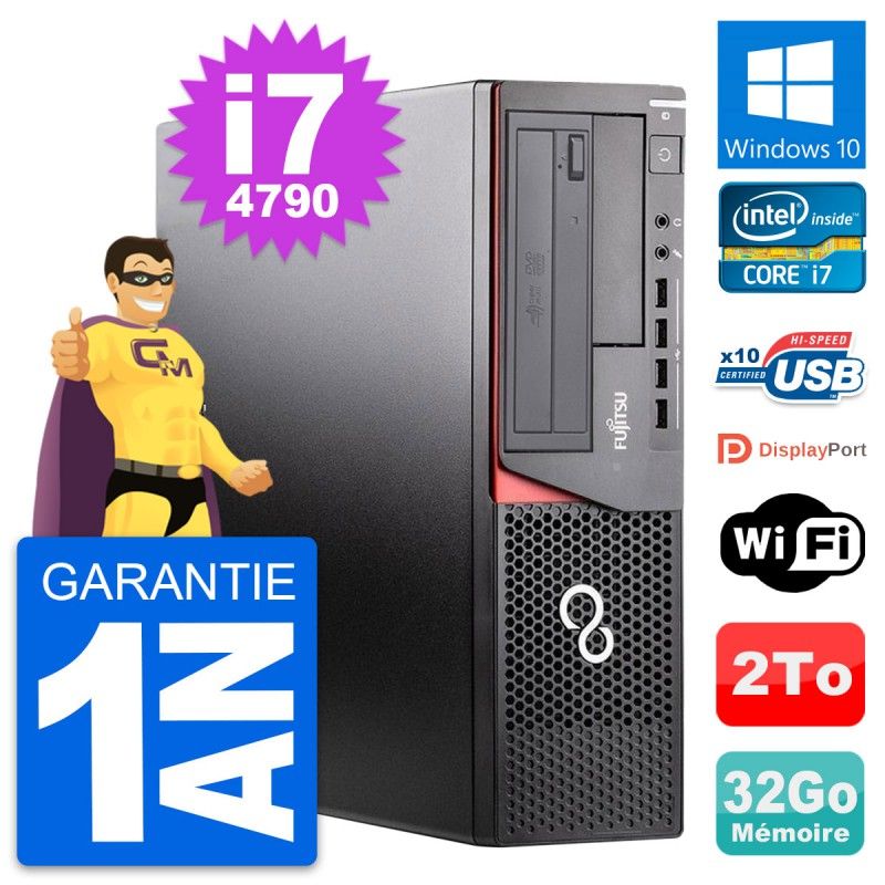 Fujitsu Esprimo E920 DT Desktop PC - Intel i7-4790, 32GB RAM, 2TB Storage, Windows 10, Wifi