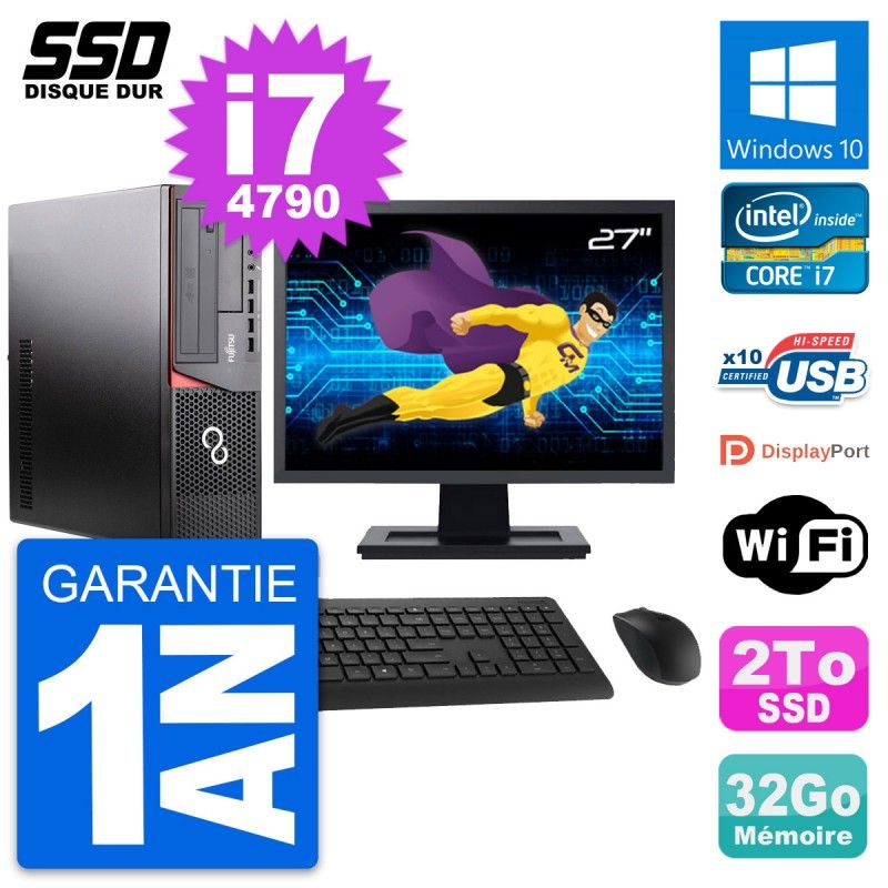 Fujitsu E920 DT 27-inch PC - Intel Core i7, 32GB RAM, 2TB SSD, Windows 10, WiFi