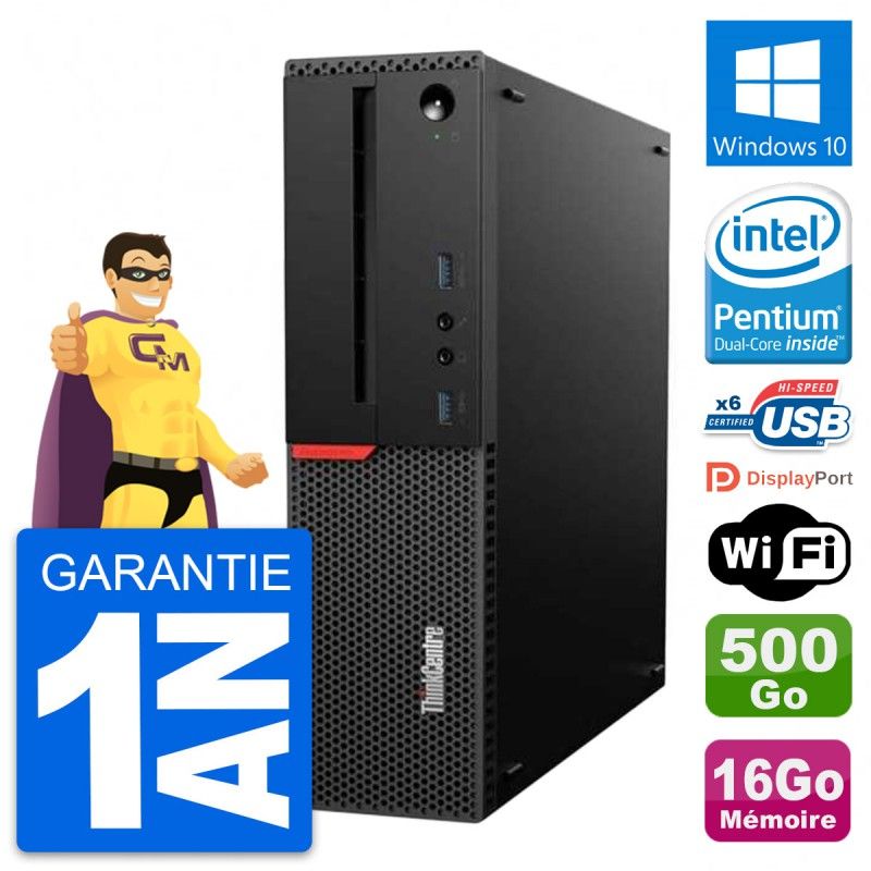 Lenovo ThinkCentre M700 SFF Desktop PC - Intel G4400, 16GB RAM, 500GB HDD, WiFi