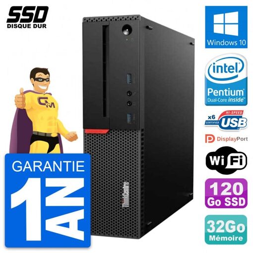 Lenovo ThinkCentre M700 SFF Desktop - Intel G4400, 32GB RAM, 120GB SSD, Windows 10, Wifi