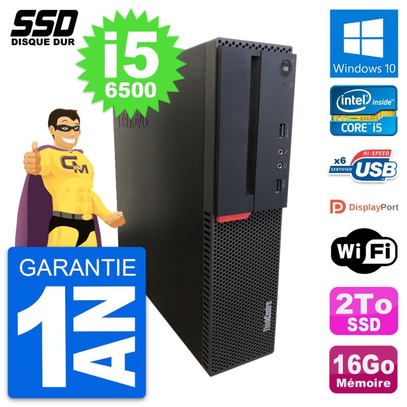 Lenovo ThinkCentre M700 SFF - Intel i5-6500, 16GB RAM, 2TB SSD, Windows 10, WiFi