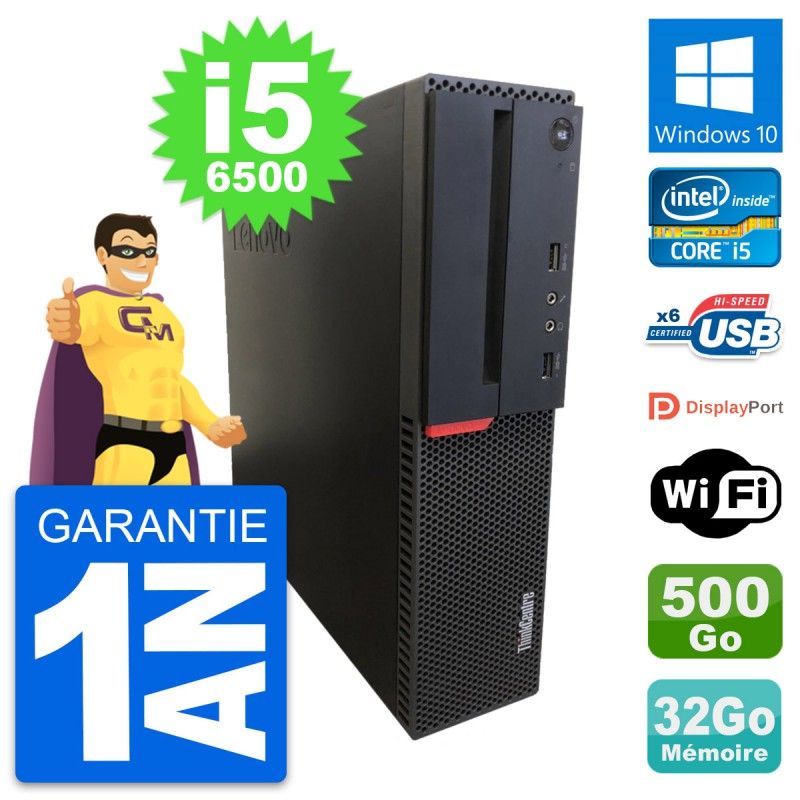 Lenovo ThinkCentre M700 SFF i5-6500 32 Go RAM 500 Go HDD Windows 10 Wifi