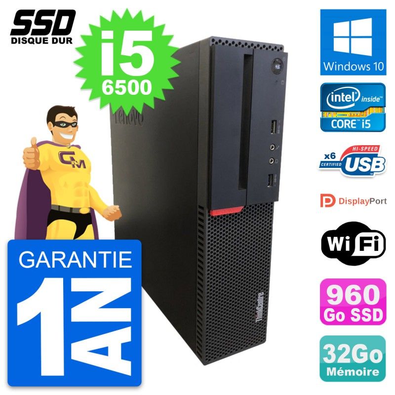 Lenovo ThinkCentre M700 SFF - Intel i5-6500, 32GB RAM, 960GB SSD, Windows 10