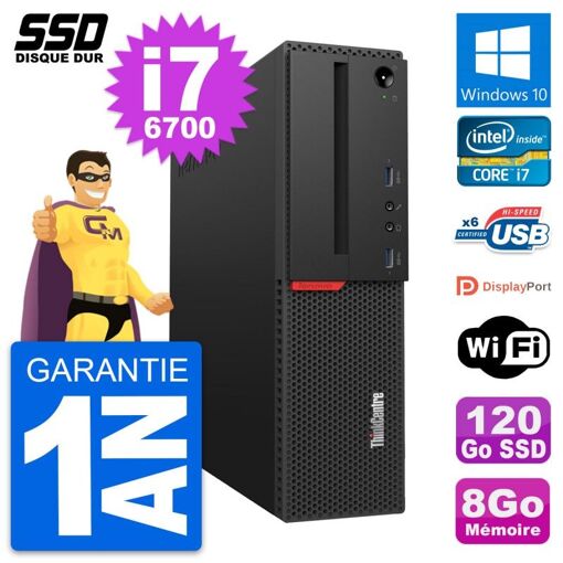 Lenovo ThinkCentre M700 SFF Intel i7-6700 8GB RAM 120GB SSD Windows 10 Wifi