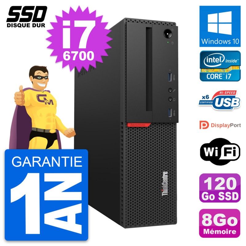 Lenovo ThinkCentre M700 SFF Intel i7-6700 8GB RAM 120GB SSD Windows 10 Wifi