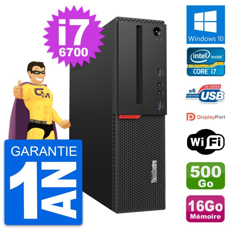 Lenovo ThinkCentre M700 SFF i7-6700 16 Go RAM 500 Go SSD Windows 10 Wifi