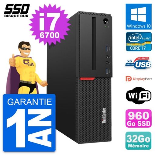 Lenovo ThinkCentre M700 SFF - Intel i7-6700, 32GB RAM, 960GB SSD, Windows 10, WiFi