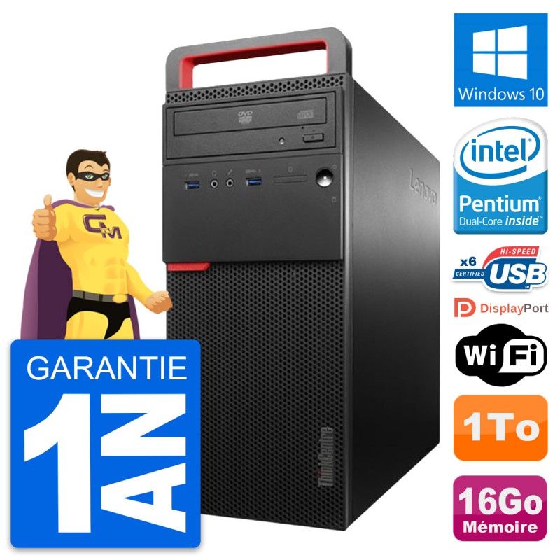 Lenovo ThinkCentre M700 Desktop PC - Intel G4400 3.3GHz, 16GB RAM, 1TB HDD, Windows 10, WiFi