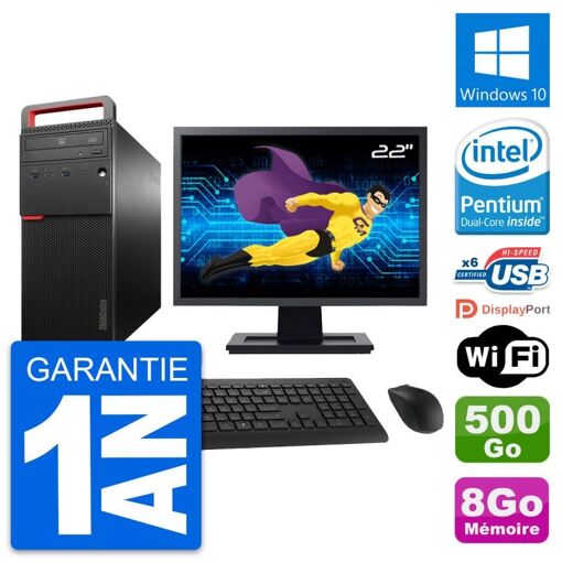 Ordenador de escritorio Lenovo ThinkCentre M700, Pantalla de 22', Procesador Intel G4400, 8 GB de RAM, Disco duro de 500 GB, Windows 10, WiFi