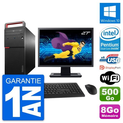 Computadora de escritorio Lenovo M700, pantalla de 27'', procesador Intel G4400, 8 GB de RAM, 500 GB HDD, Windows 10, WiFi