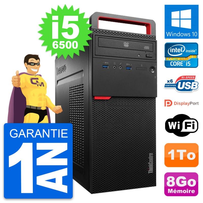 Lenovo ThinkCentre M700 Desktop PC - Intel i5-6500, 8GB RAM, 1TB HDD, Windows 10, WiFi