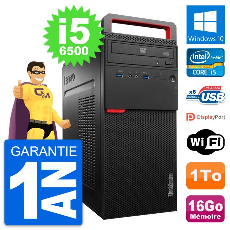 Lenovo ThinkCentre M700 Core i5-6500 16GB RAM 1TB HDD Windows 10 WiFi Desktop PC
