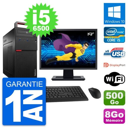 Computadora de escritorio Lenovo M700, pantalla de 19', Intel i5-6500, 8GB de RAM, 500GB HDD, Windows 10, WiFi