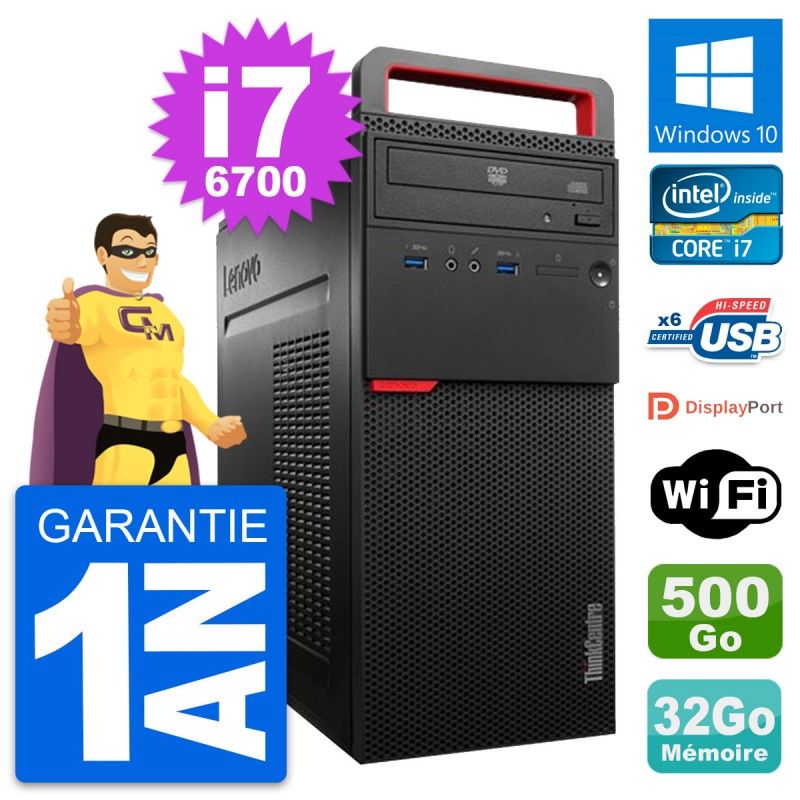 PC de escritorio Lenovo ThinkCentre M700 i7-6700 32GB RAM 500GB HDD Windows 10 WiFi
