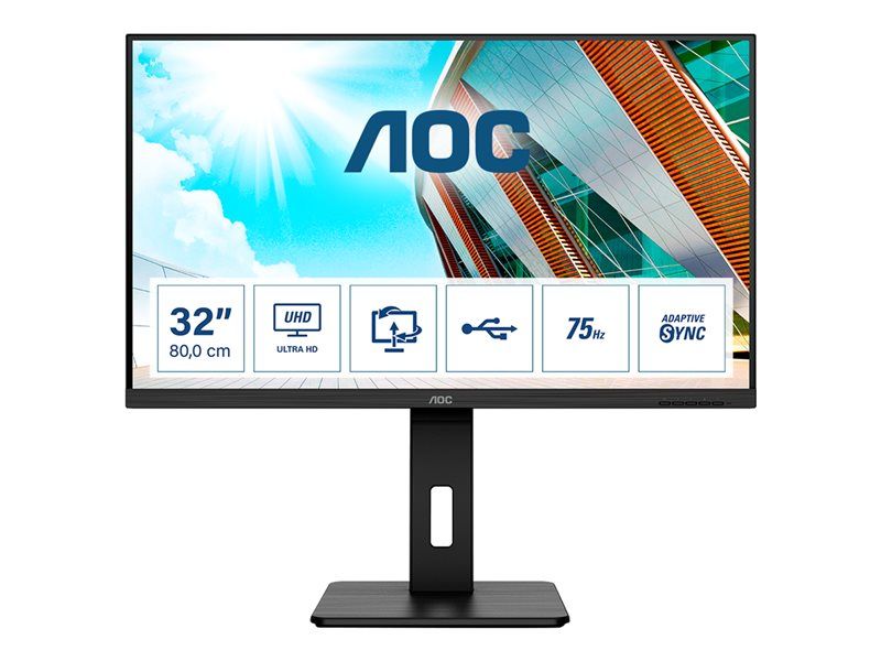 AOC U32P2 - 31.5" 4K LED Monitor - Black