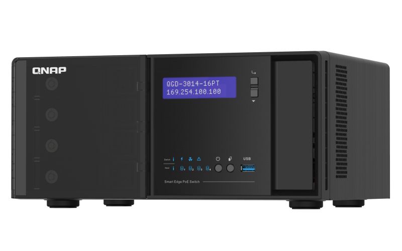 QNAP QGD-3014-16PT - Smart Switch - 16 x PoE+ 10/100/1000 + 2x Combined SFP Gigabit - Desktop - PoE+ (140W)