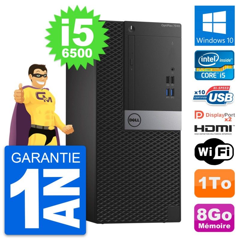 Dell OptiPlex 7040 Desktop PC - Intel i5-6500, 8GB RAM, 1TB HDD, HDMI, WiFi, Windows 10