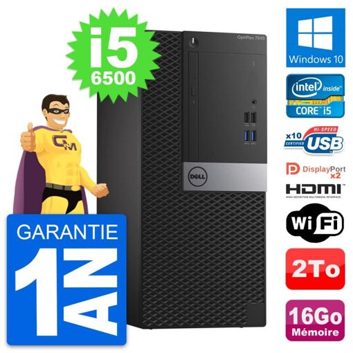 PC de escritorio Dell OptiPlex 7040 - Core i5, 16GB RAM, 2TB almacenamiento, HDMI