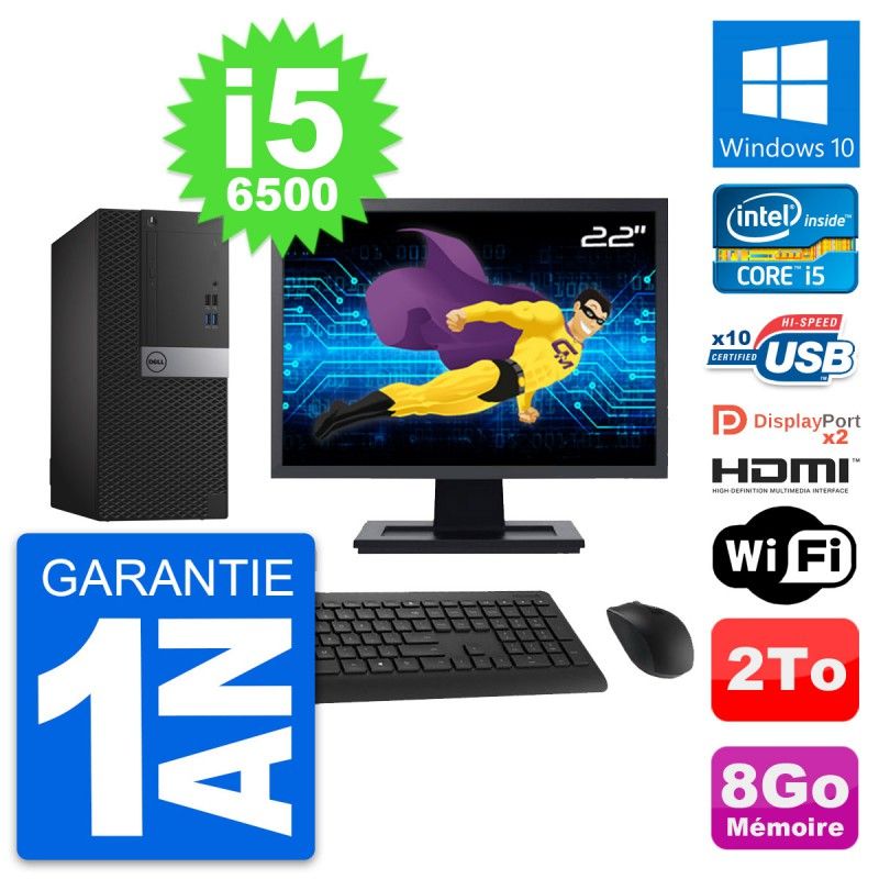 Dell OptiPlex 7040 Desktop Computer, 22" Screen, Core i5-6500, 8GB RAM, 2TB HDD, HDMI