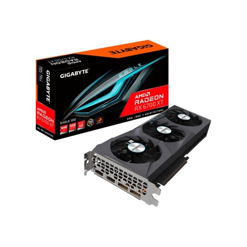 Carte graphique Gigabyte Radeon RX 6700 XT Eagle 12 Go - Radeon RX 6700 XT - 12 Go GDDR6 - PCIe 4.0 x16 - 2 DisplayPort, 2 HDMI