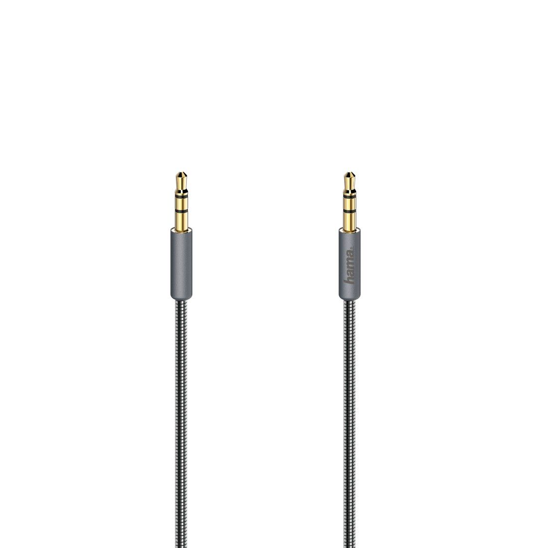 Hama Elite Audio Cable, 3.5mm Male to Female, Metal, Gold Plated, 0.75m