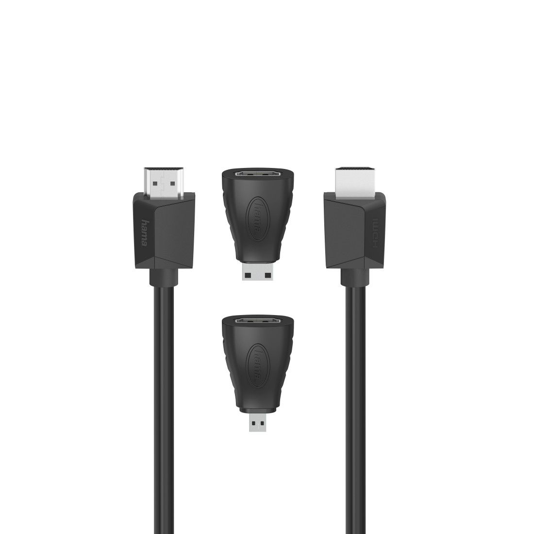 Cable HDMI Hama, Ultra HD 4K, Ethernet, 1,5 m + 2 adaptadores
