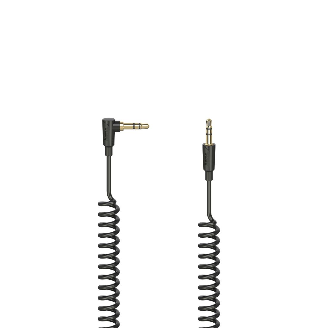 Hama Spiral Cable with 3.5mm Male Jack, 90° Bend, Stereo, 0.75m