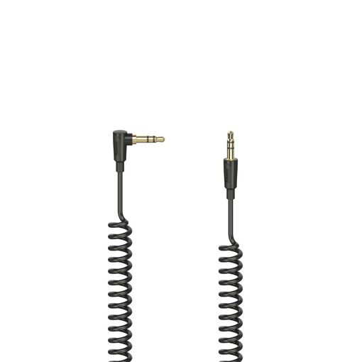Câble spiralé Hama avec prise jack mâle 3,5 mm, pliage 90°, stéréo, 0,75 m