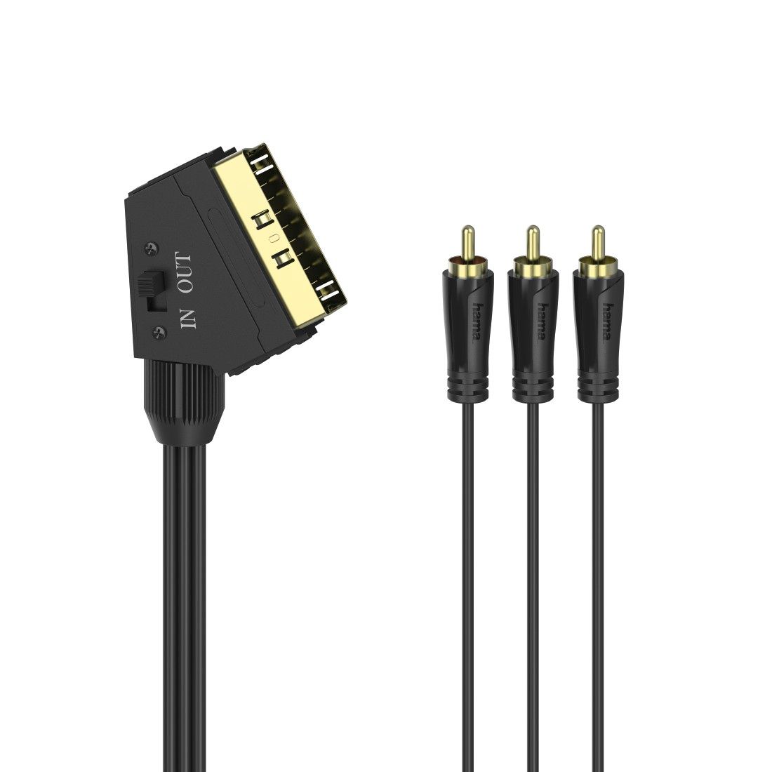 Hama 1.5m Video Cable, 3 x RCA Male to Male (Video/Stereo)