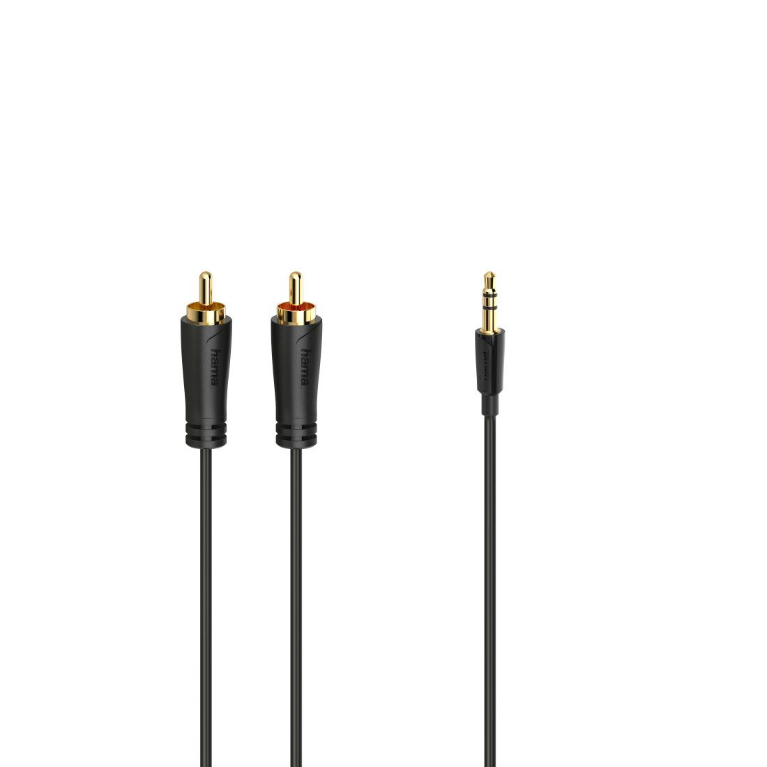 Cable de audio Hama con 2 conectores RCA machos estéreo, dorado, 3 m