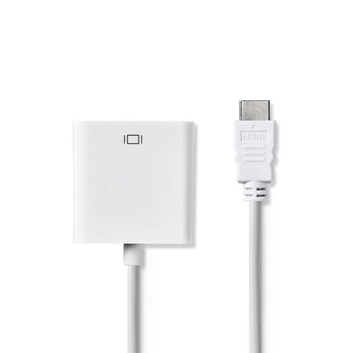 Adaptador Nedis HDMI a VGA - 20 cm Blanco Redondo