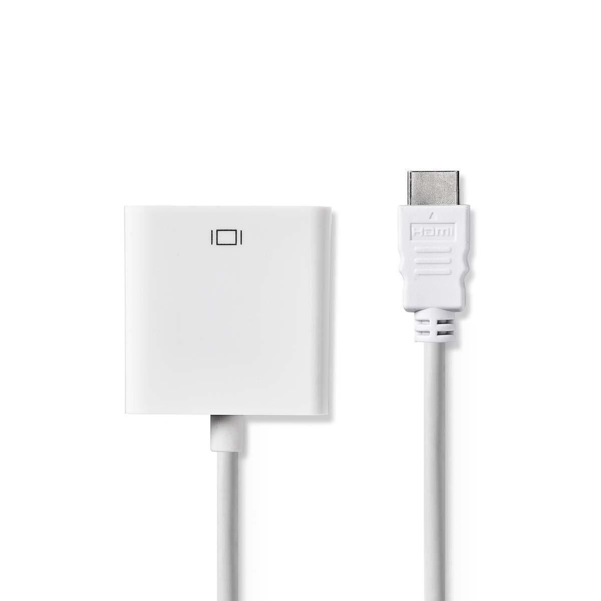 Adaptateur vidéo Nedis HDMI vers VGA - 20 cm Blanc Rond