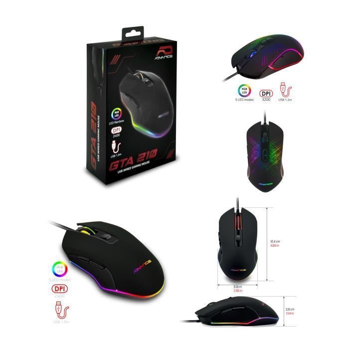Advance GTA-230 Gaming Mouse - 3200 DPI - Ergonomic - 7 Buttons - RGB LED 5 Modes