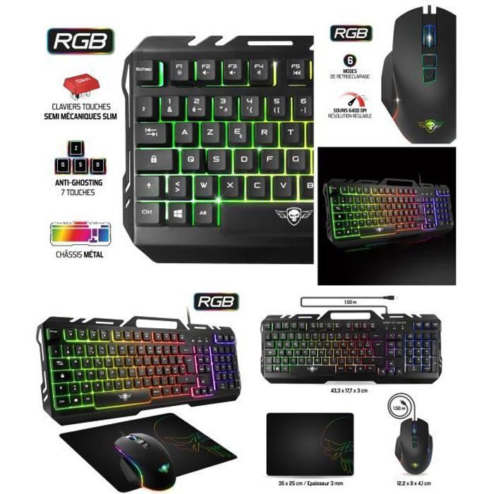 Kit Gamer - Spirit Of Gamer - PRO-MK5 - Souris et clavier RGB