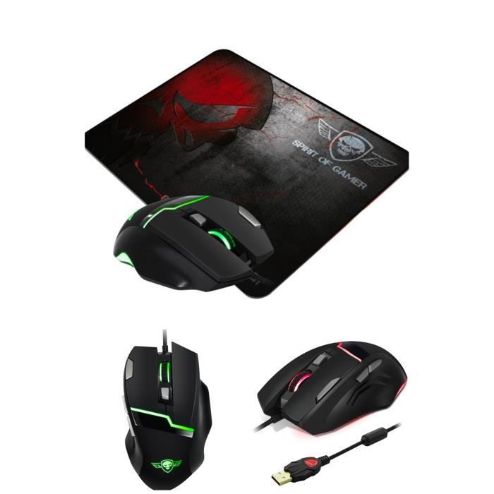 Spirit Of Gamer PRO-M10 Gaming Mouse - 4000 DPI, 7 Buttons, RGB 6 Effects