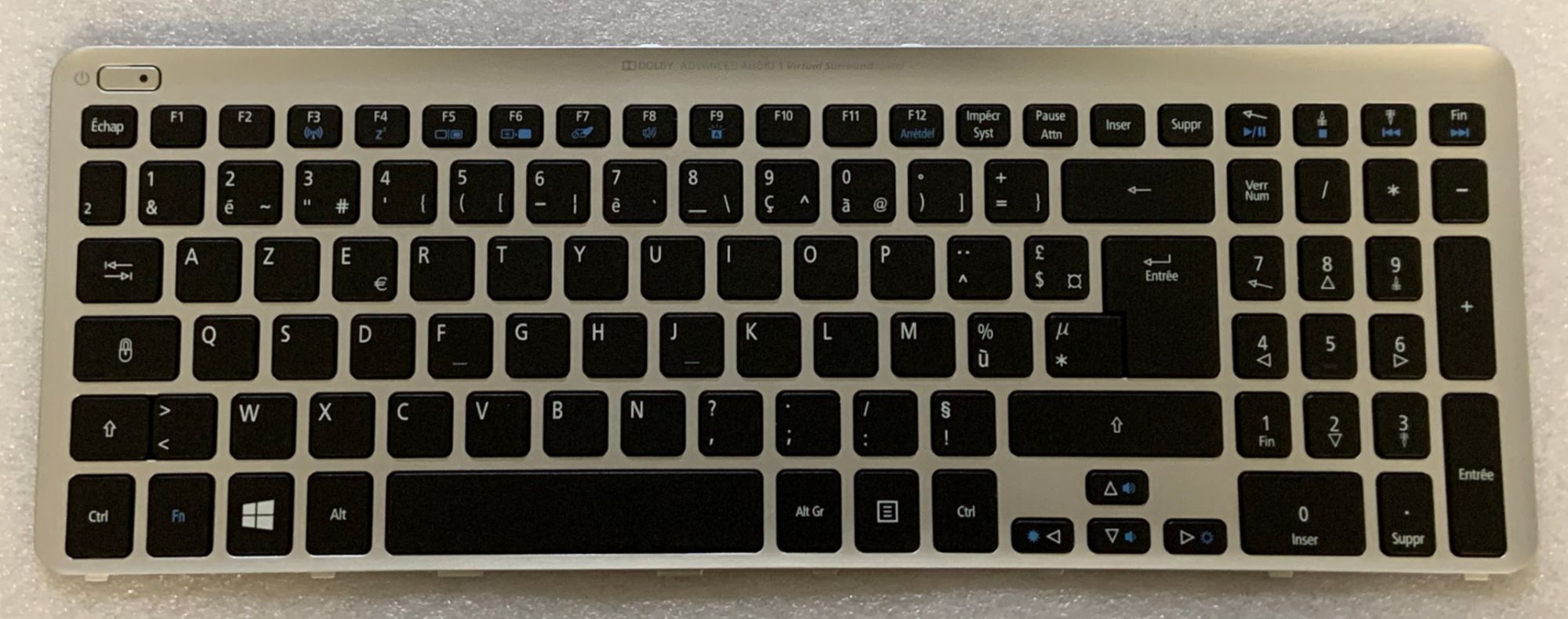 Acer French AZERTY Keyboard for Aspire V5-531/V5-571 (60.M4YN1.009) Backlit
