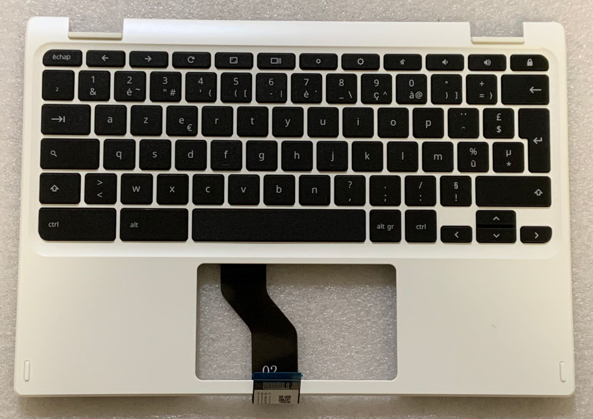 Teclado AZERTY Francés para Acer Chromebook CB5-132T 6B.G54N7.004 TOPCASE Blanco