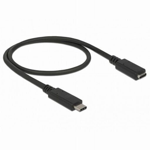 Adaptateur Delock USB 3.1 C vers USB-C, 0,5 m Noir