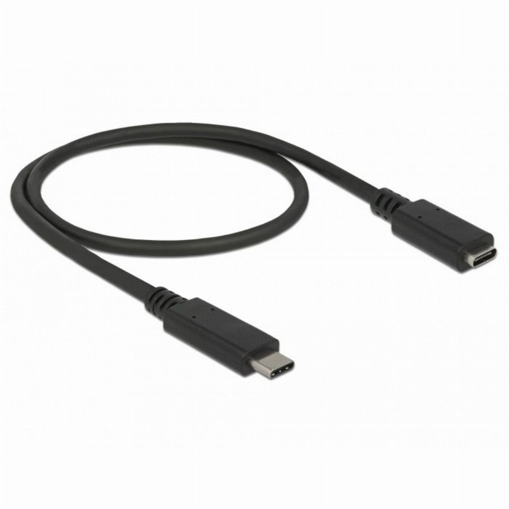 Delock USB 3.1 C to USB-C Adapter, 0.5m Black