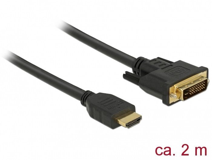 Cable Delock HDMI a DVI 2m - Negro