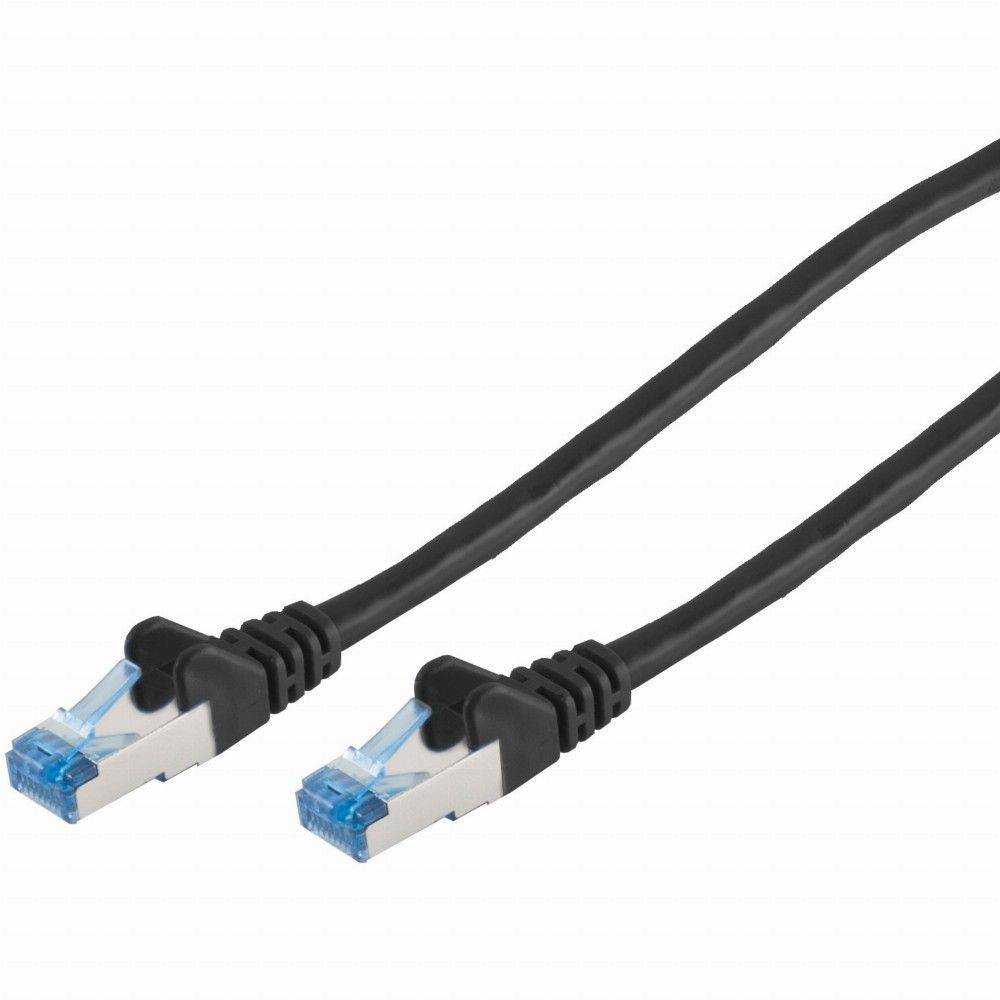 CAT6a RJ45 S/FTP Cable, 0.5m, Black