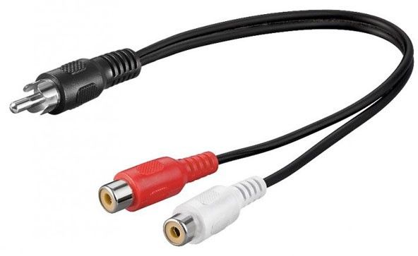 Wentronic AVK 105-0020 Audio Splitter - 3.5mm Jack Male to 2x RCA Female - 8 Inch