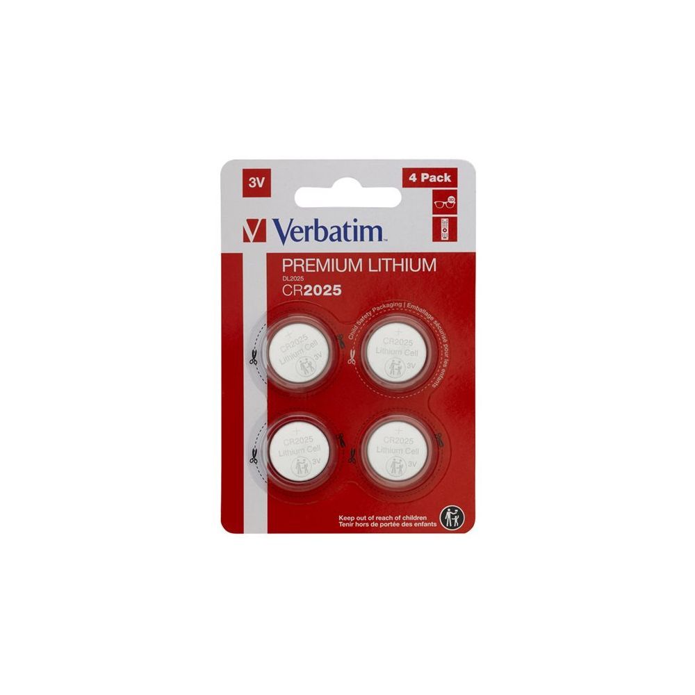 Pile VERBATIM CR2025 - Pile au lithium 3V (pack de 4)