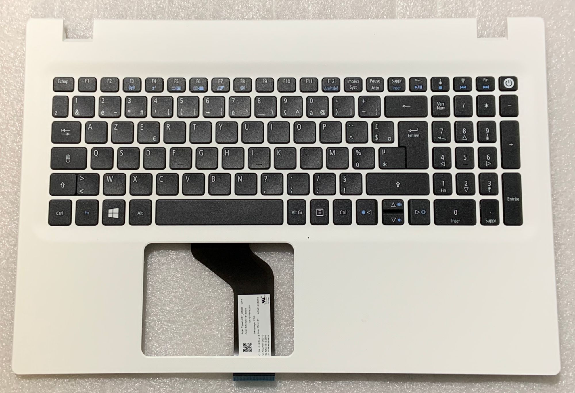 Acer Aspire E5 Clavier AZERTY Français Blanc
