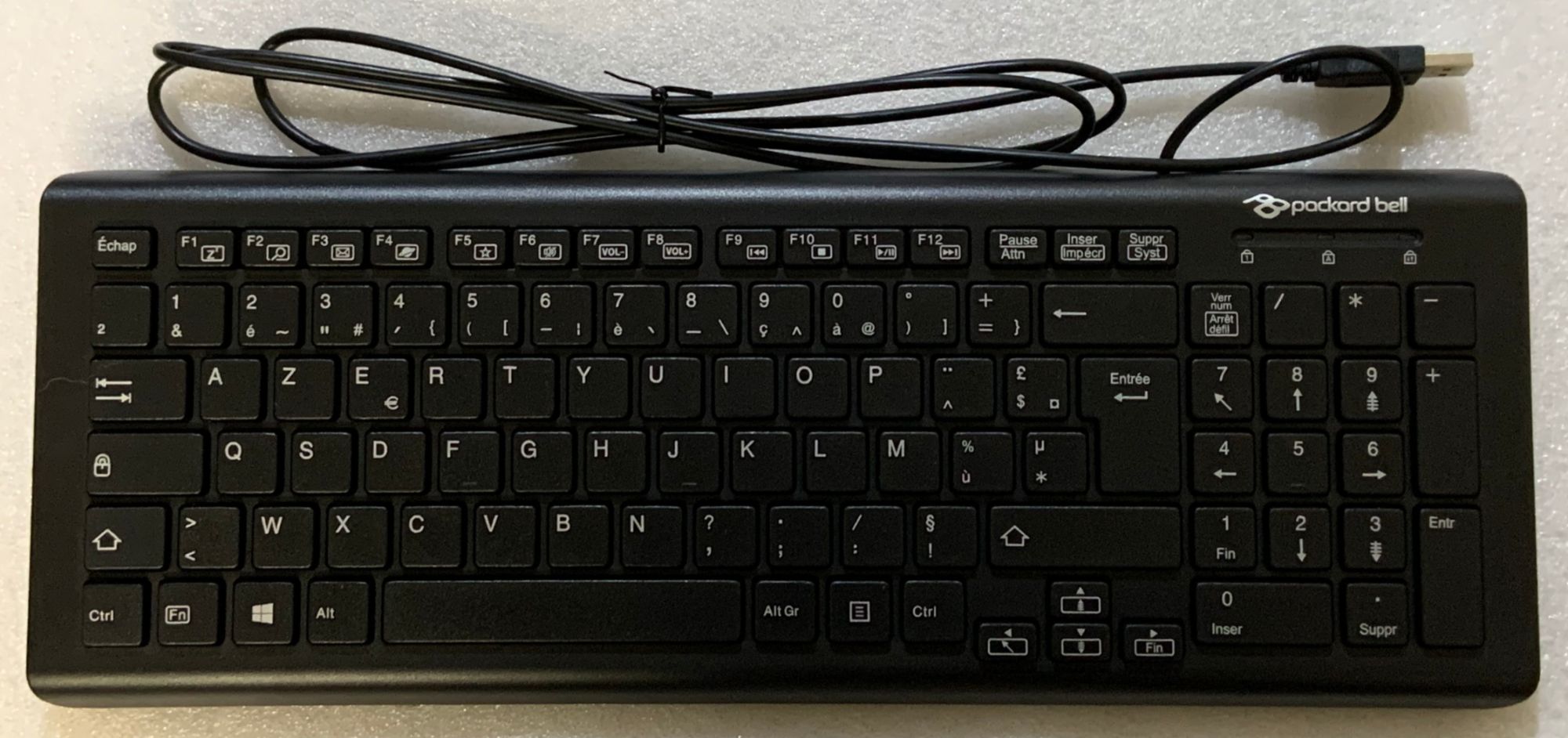 Acer AZERTY French USB Keyboard for Packard Bell Desktop iMedia S3730 DK.USB1B.0CD Black