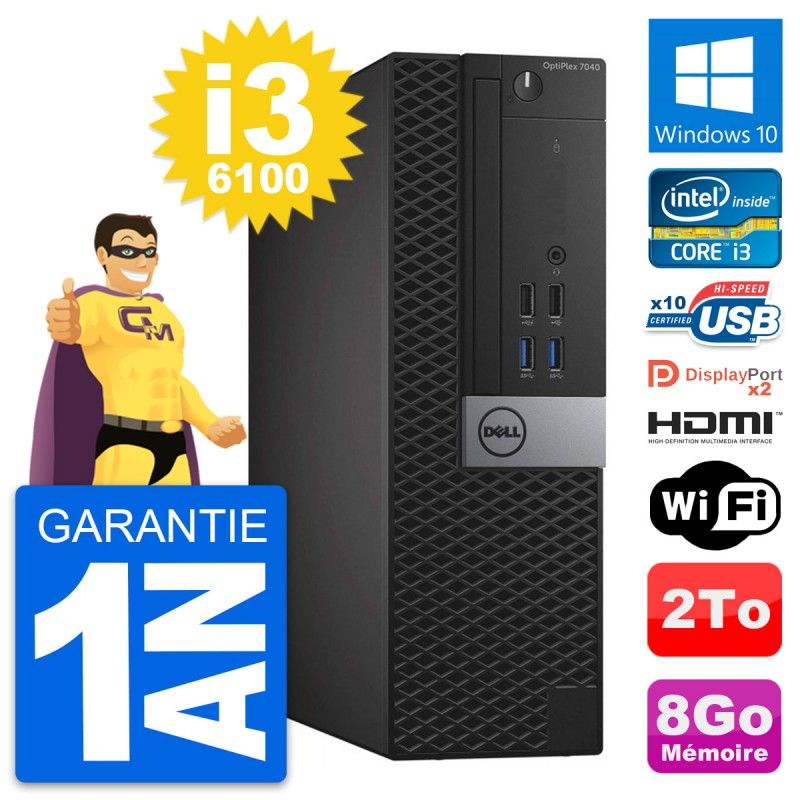 Dell OptiPlex 7040 SFF PC - Intel i3-6100, 8GB RAM, 2TB HDD, HDMI